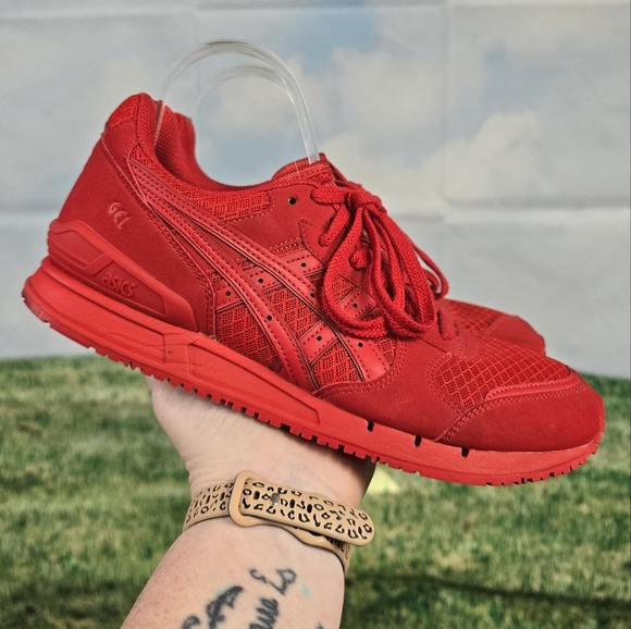 ASICS | Gel Lyte Classic Red On Red Mens Sneakers -Size 8 - Picture 12 of 16